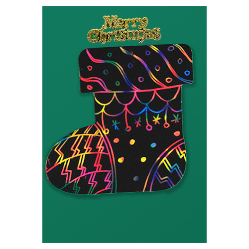 [카드만들기]크리스마스 스크래치카드-양말