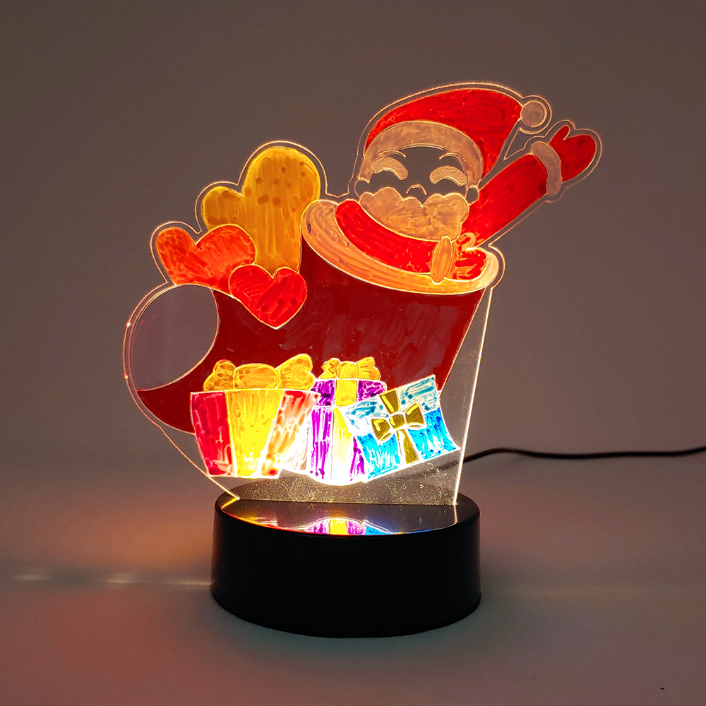 [오렌지네1577] LED 아크릴 무드등 크리스마스-양말산타