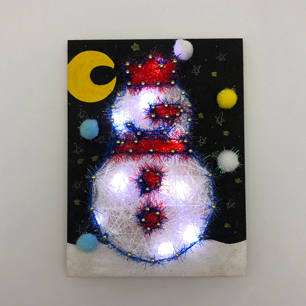 [오렌지네1092] 크리스마스 스트링아트 LED무드등-눈사람