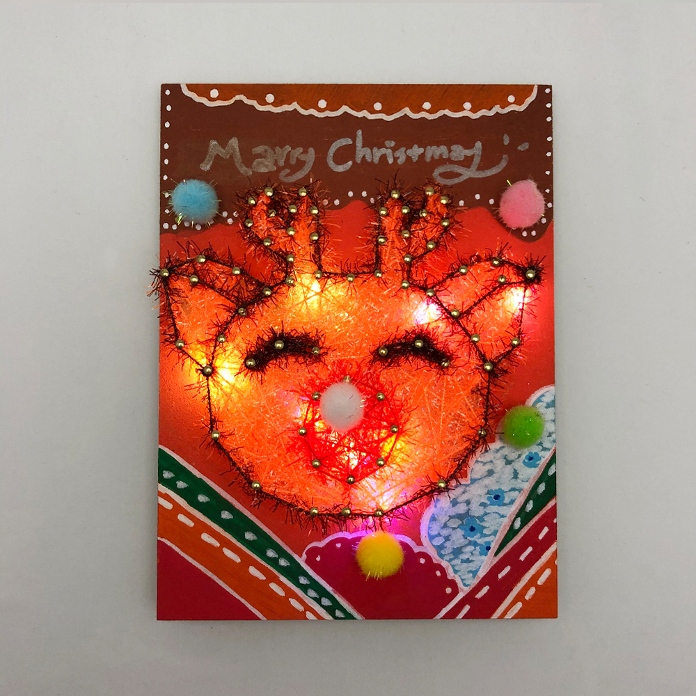 [오렌지네1093] 크리스마스 스트링아트 LED무드등-루돌프