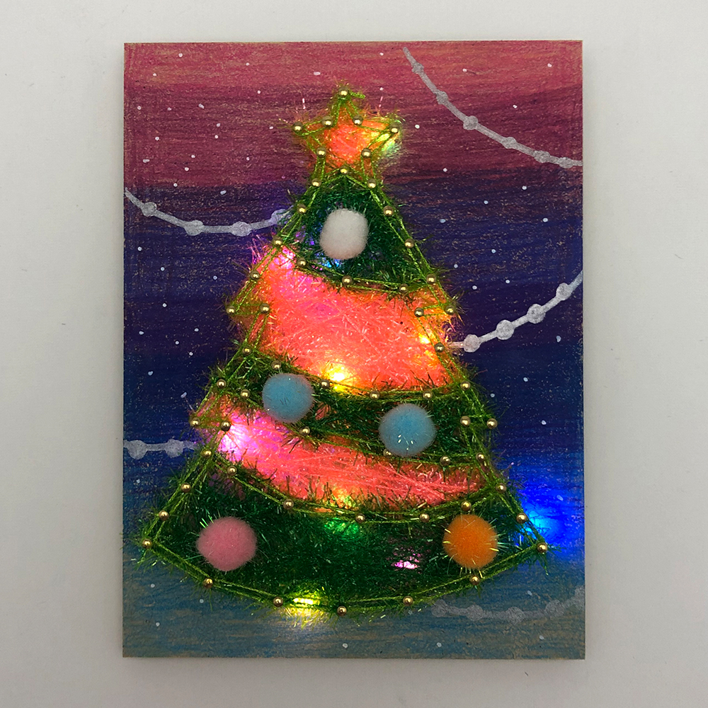 [오렌지네1094] 크리스마스 스트링아트 LED무드등-트리
