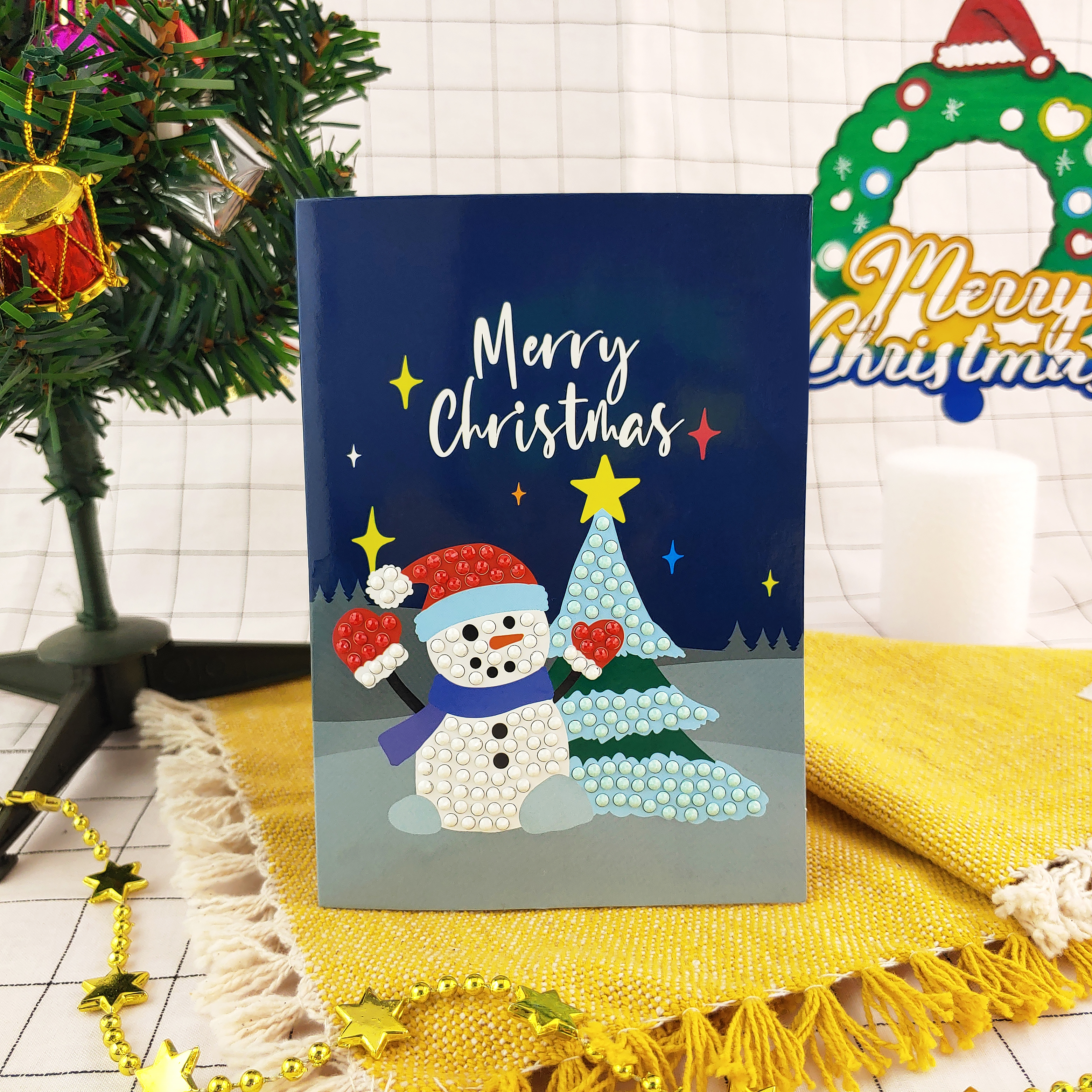 [오렌지네328] 보석십자수 크리스마스 카드2 - 눈사람