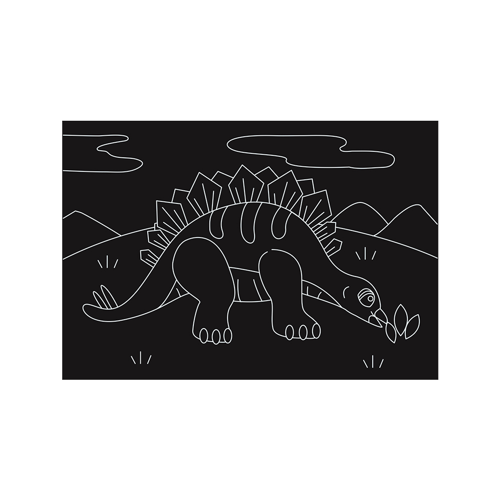 [오렌지네1649] 스크래치 아트 공룡 - 스태고 사우루스