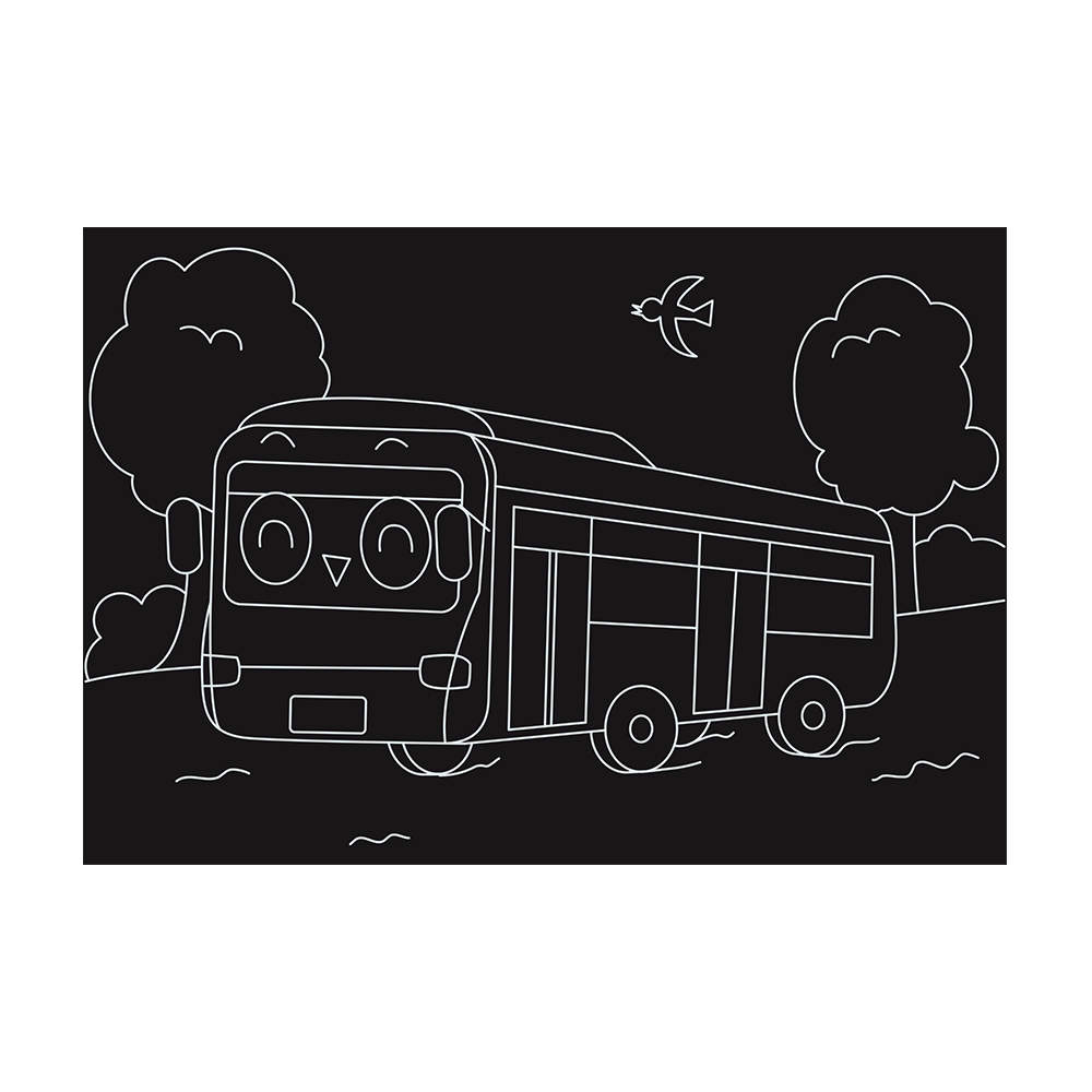 [오렌지네1655] 스크래치 아트 교통수단 - 버스