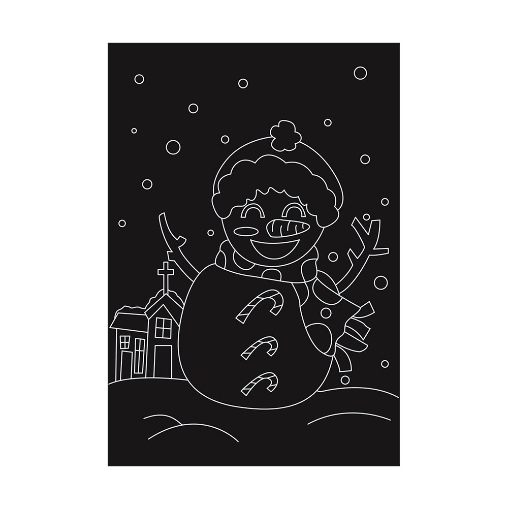 [만들기 패키지] 스크래치 아트 크리스마스 - 눈사람