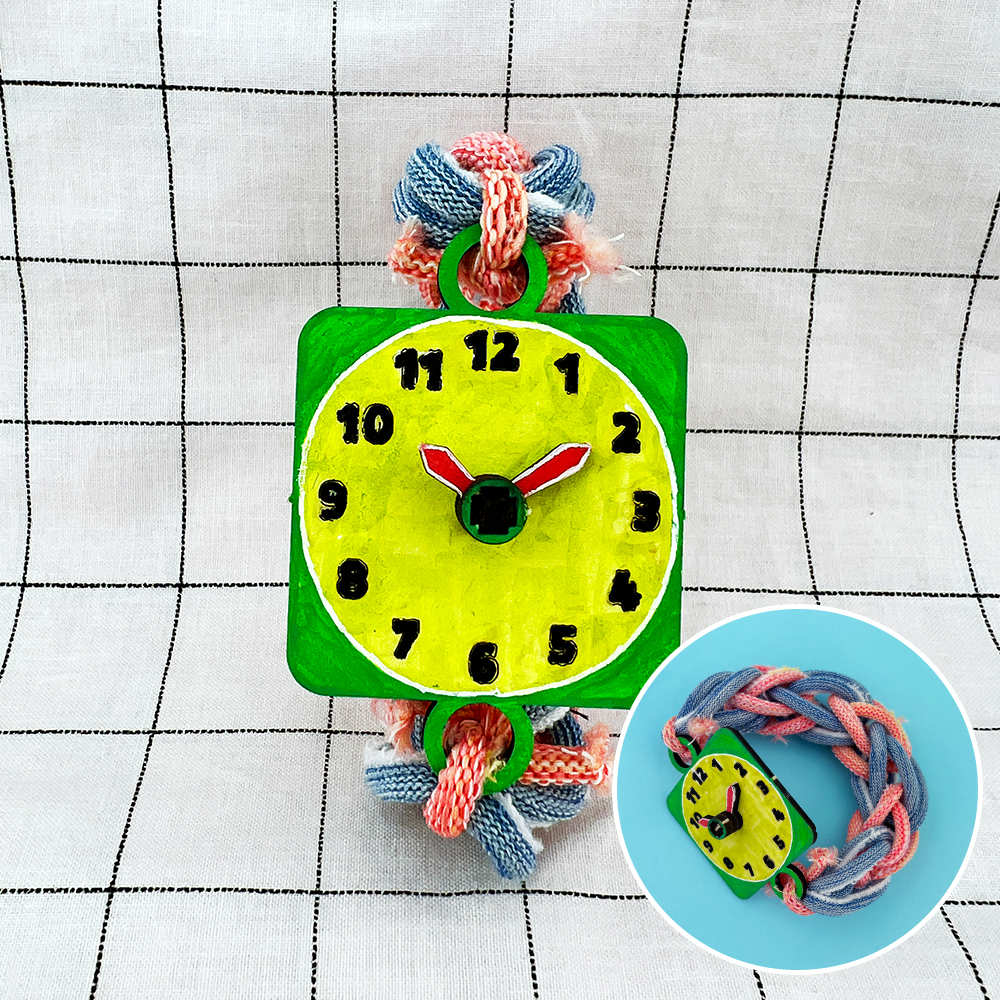 [오렌지네523] 양말목 공예 시계팔찌 만들기-사각
