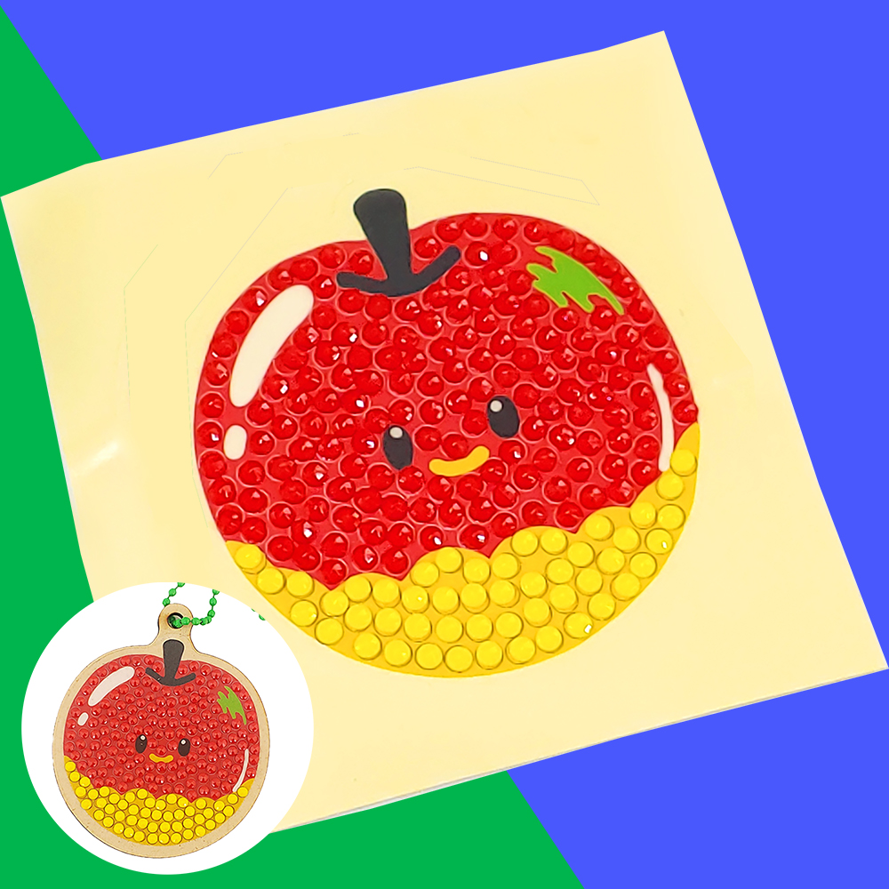 [오렌지네715] 반짝반짝 보석십자수 스티커 과일 사과