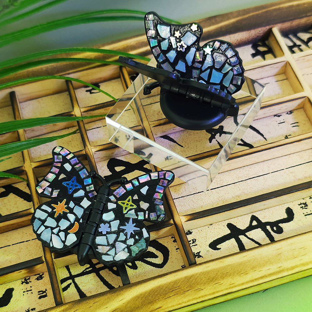 [오렌지네2690] 자개공예 나전칠기 만들기 키트 한국기념품 한국전통선물 DIY 그립톡 - 나비