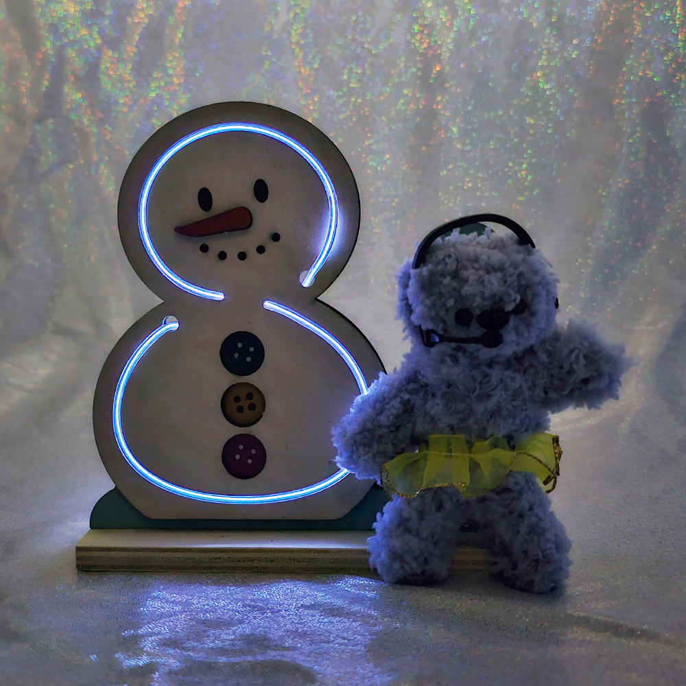 복실 모루 15mm 모루인형 네온사인 탁상장식 - 크리스마스 눈사람