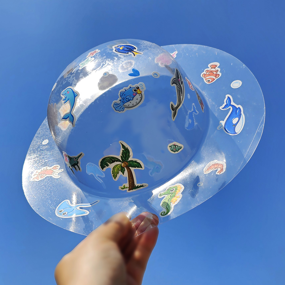 [오렌지네3259]여름 투명 모자 만들기 + 바닷 속 친구들 스티커