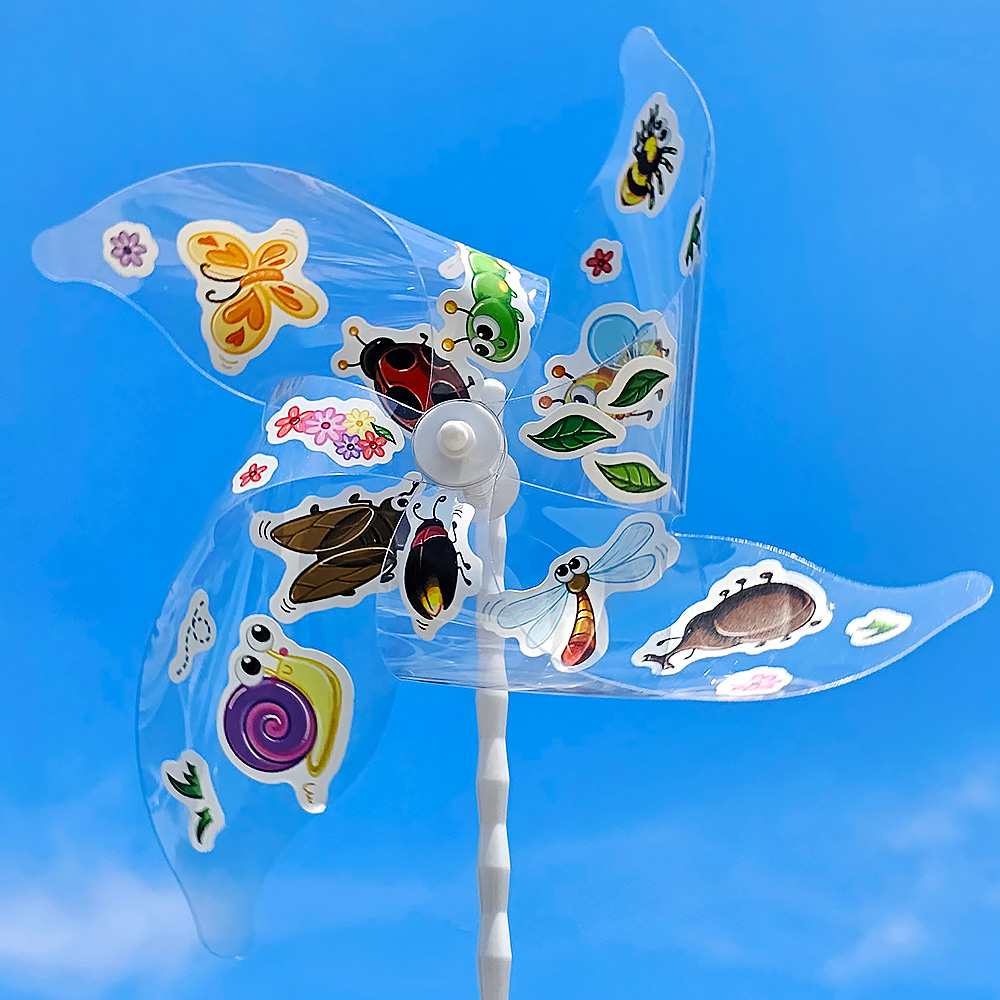 스티커 친구들 투명 바람개비 만들기 - 곤충 친구들