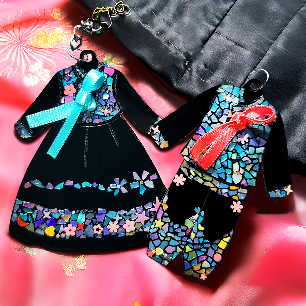 자개공예 나전칠기 DIY 전통 가을 추석 한복 키링 만들기 키트 / 외국인선물 한국기념품 자개공방 악세사리 가방고리