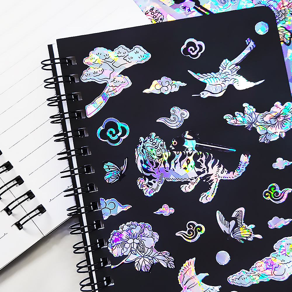 자개공예 나전칠기 DIY 전통 자개 스티커 필기 수첩 만들기 키트 / 외국인선물 한국기념품 자개공방 필기노트 꾸미기 호작도