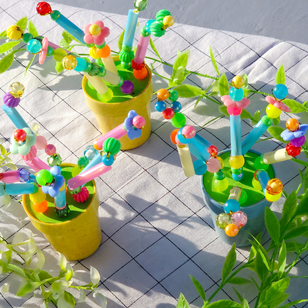 비즈식물 만들기 미니 화분 DIY 공예 키트 / 미술 수업 재료 꾸미기 소품 인테리어