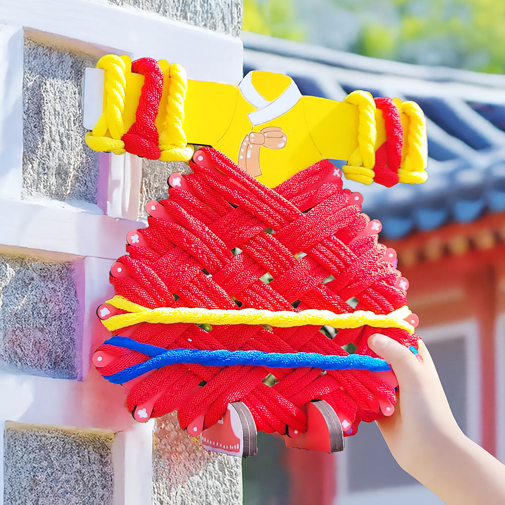 양말목 공예 명절 설날 추석 색동 한복 위빙 받침대 업사이클링 만들기 키트 / DIY 전통의복 전통감성 가을 행사 수업교구 소품 인테리어 한가위