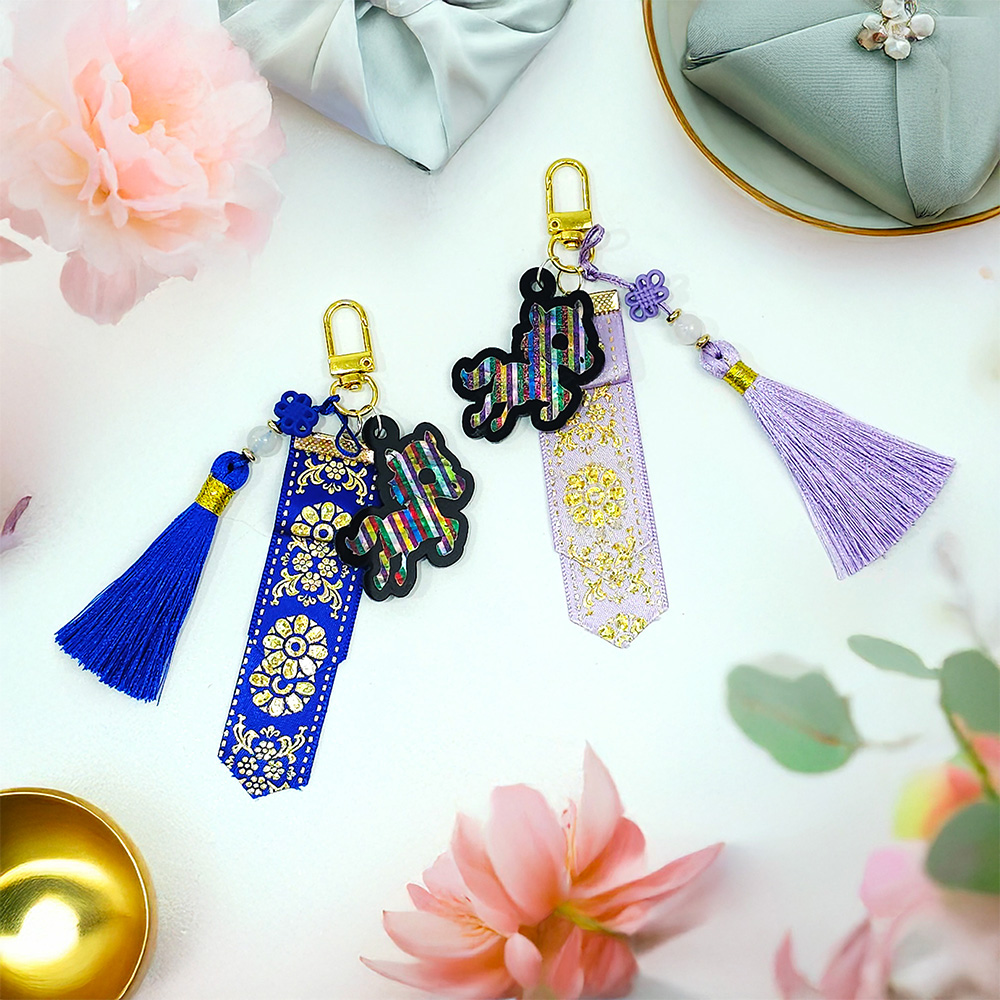 2026 말의 해 말띠해 색동 자개 미니 댕기 새해 기념 키링 만들기 키트 / 외국인선물 한국기념품 자개공방 악세사리 가방고리