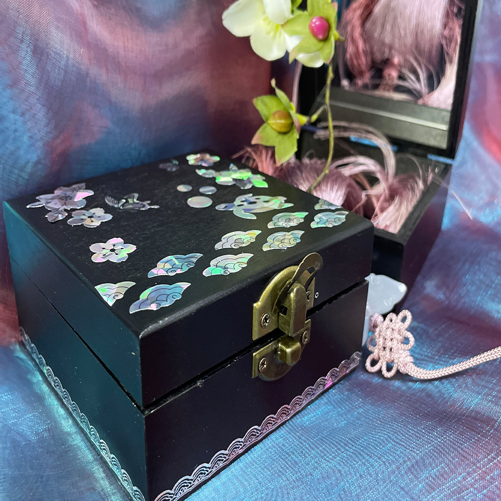 자개공예 DIY 전통 NEW 자개스티커 전통 사각 보석함 2 - 옵션