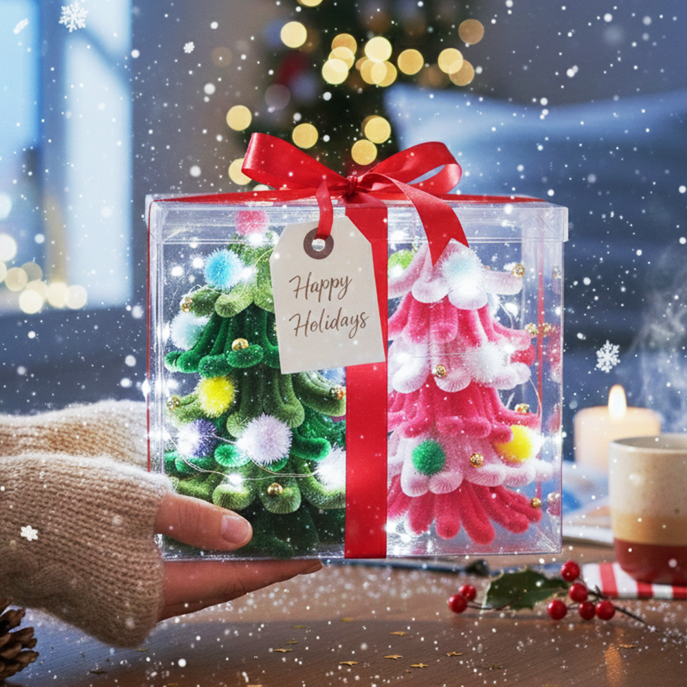 성탄절 크리스마스 LED 스탠딩 장식 미니 모루 트리 만들기 키트 / 원데이클래스 DIY 촬영 소품 인테리어 오너먼트 무드등