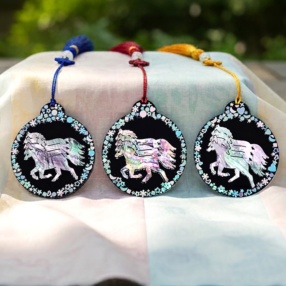 자개공예 나전칠기 DIY 말띠 말의 해 전통자개 자개 마패 만들기 키트 / 병오년 말띠해 소품 악세사리 외국인 선물 한국기념품