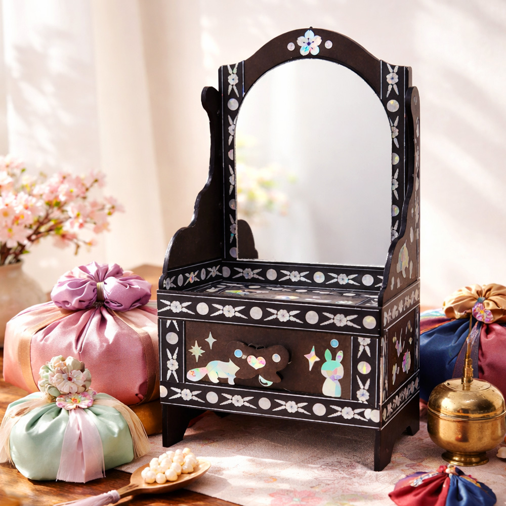 자개공예 나전칠기 DIY 전통 스티커 마스킹테이프 경대 만들기 키트 + 수업 PPT자료 포함 / 보관함 소품 실버교육 외국인 선물 한국기념품 외국인 