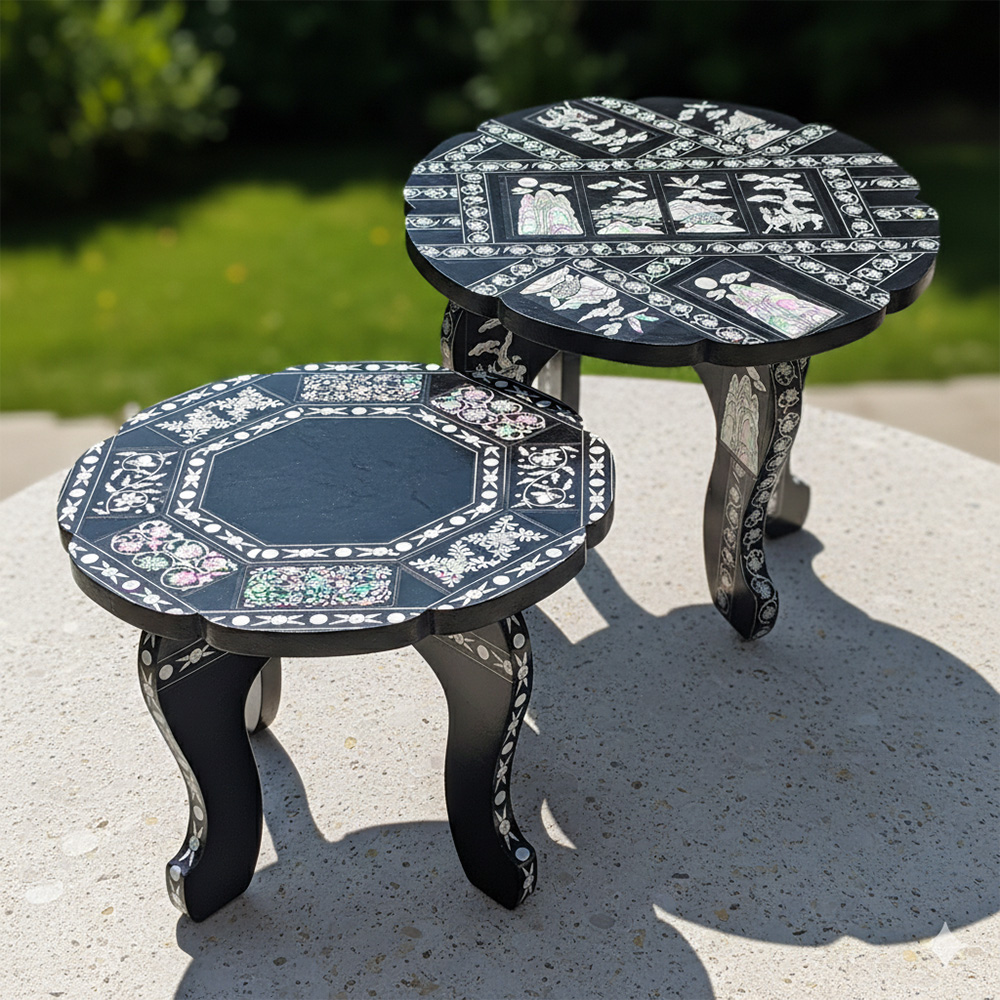 전통 자개 무드 홀로그램 마스킹테이프 검정 찻상 DIY 키트 / 탁상 소품 실버교육 외국인 선물 한국기념품 외국인 