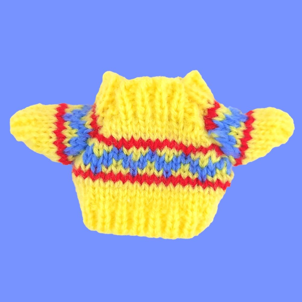 인형 만들기 꾸미기 재료 - 패턴 노란 스웨터